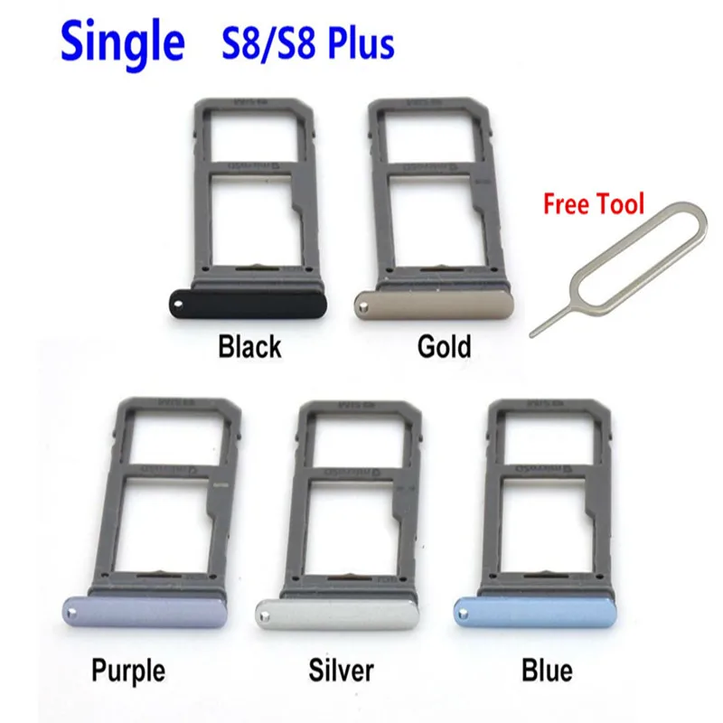

Single SIM Card Tray / Micro SD Card Tray Holder Replacement for Samsung Galaxy S8 G950/ S8 Plus G955