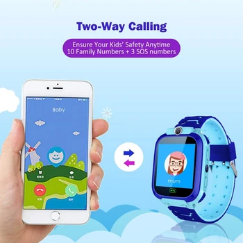 

S11 Children's Waterproof Smart Watch Calling Watches Anti-lost with GPS Positioning and SOS Kid Smartwatch