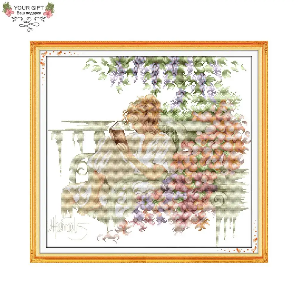 Joy Sunday красивый домашний декор R445 14CT 11CT подсчитанная и отпечатанная женщина