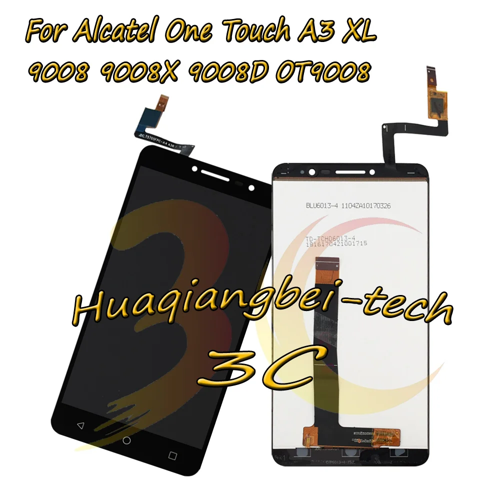 

6.0'' New For Alcatel One Touch A3 XL 9008 9008X 9008D OT9008 Full LCD DIsplay + Touch Screen Digitizer Assembly 100% Tested