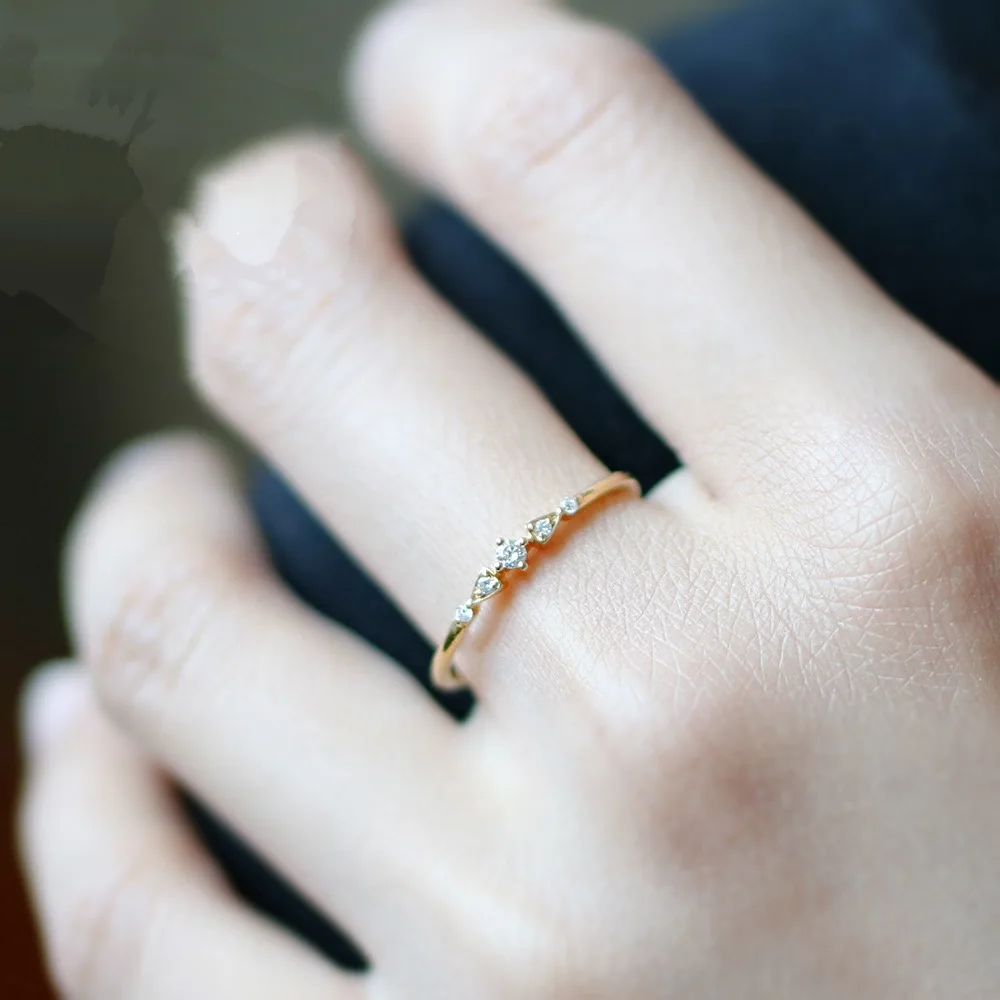 Винтажное женское золотое кольцо изысканное Стерлинговое Серебро 925 пробы милые маленькие простые цветочные кольца Подарки для девочек ювелирные изделия