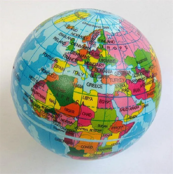 World Relief Bouncy Ball Atlas географическая игрушка карта пена Глобус стресс 7 см-2,76 дюймов