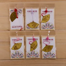 60 шт./лот Китайский классический Стиль металлические закладки Мерлин бамбука хризантемы Слива Орхидея Винтаж вентилятор книга Знаки