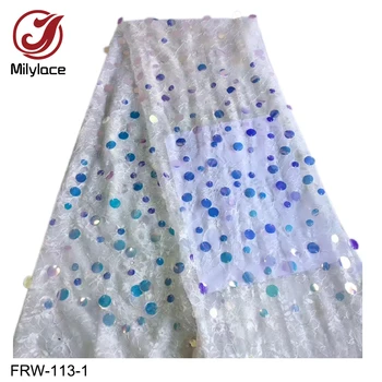 

Milylace high quality african lace fabric with sequins new coming design french tulle lace fabric nigerian lace fabric FRW-113