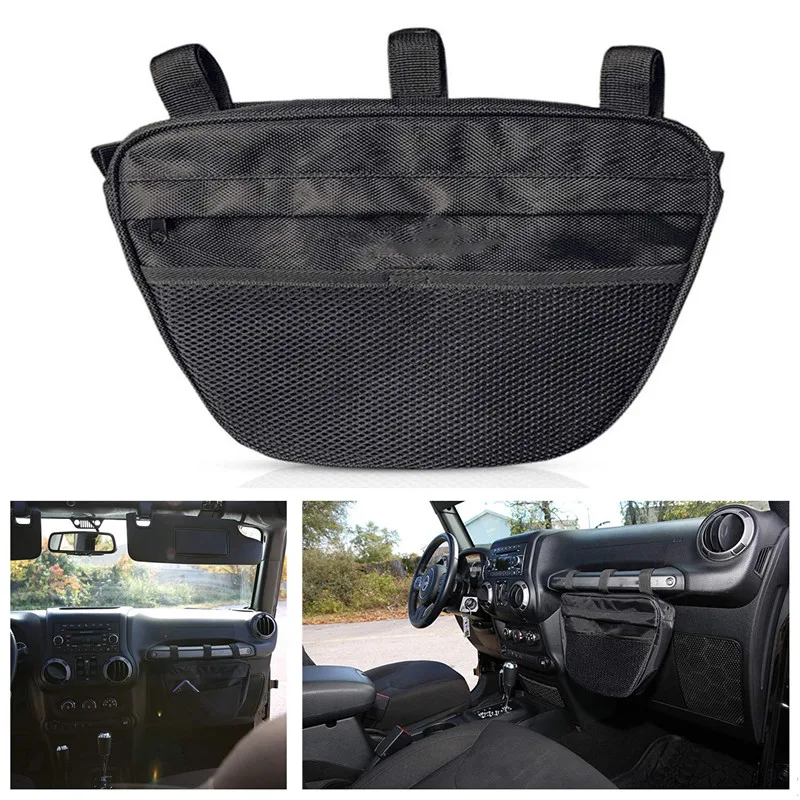 

Universal Black Passenger Grab Handle Storage Bag For Jeep Wrangler JK TJ YJ AT1