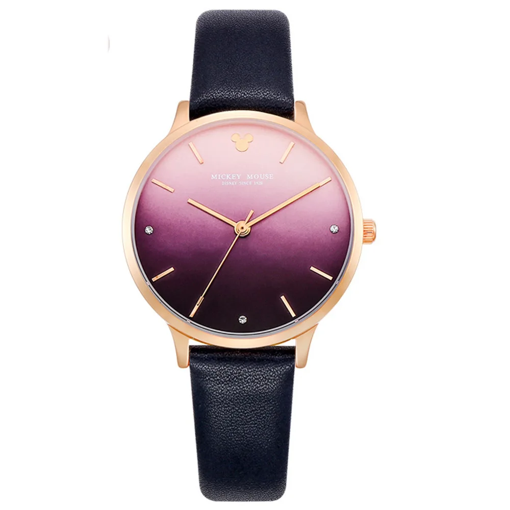 

Limited Edition Disney Brand Wrist Watch Women Gradient Ramp Quartz Female Watch Colorful Zegarek Damski Clock Ladies