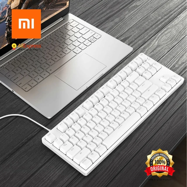 Special Offers Xiaomi Keyboard Yuemi 87 Keys Mechanical Keyboard LED Back light Pro Gaming Keyboard Back lit Aluminum Alloy for PC Games
