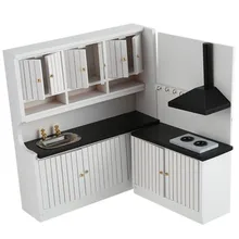 Новинка Горячая Распродажа детский деревянный кухонный набор игрушки 1/12 Масштаб Кукольный домик миниатюрная мебель