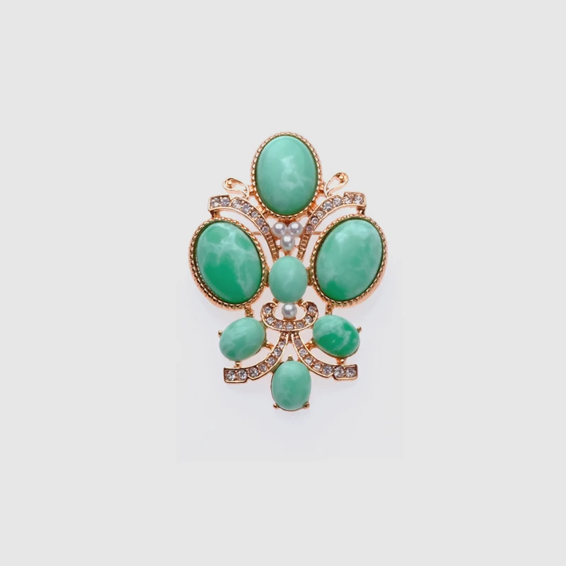Amorita boutique design green flower Brooches