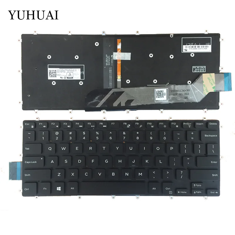 Фото Английская красная/белая клавиатура для ноутбука DELL PK131Q12B01 NSK-EB0BC DLM15L13USJ698 0H4XRJ клавиатура с подсветкой №4