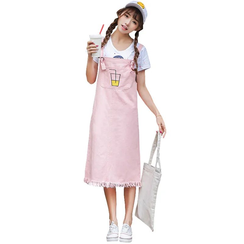 2018 Новый Для женщин Джинсовые юбки стакана воды Вышивка юбка Harajuku милые середины