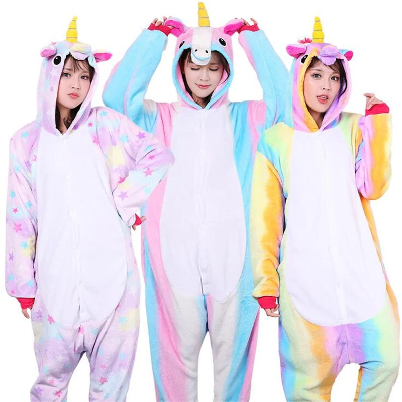 

High Quality New Women Pijama De Unicornio Flannel Unicorn Cartoon Cosplay Costume Adult Unisex Animal Claws Monster
