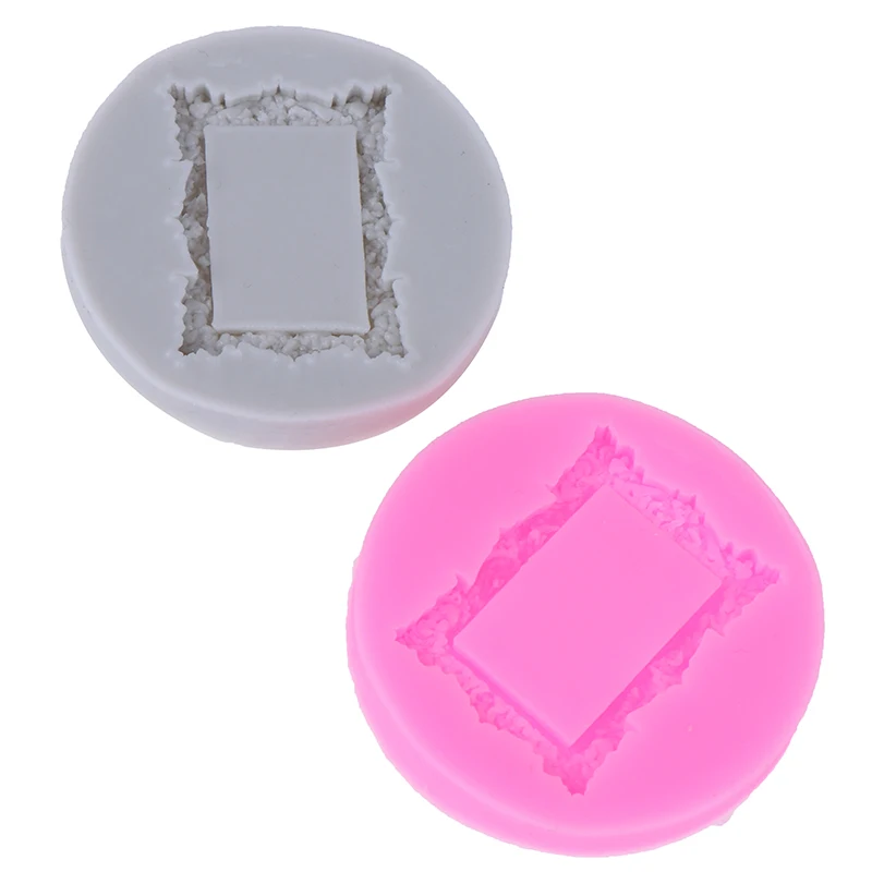 1PC Retro Lace Photo Frame Shape Silicone Cake Mold Bake Mold For Soap Cookie Clay Fondant Cake Decorating Tools