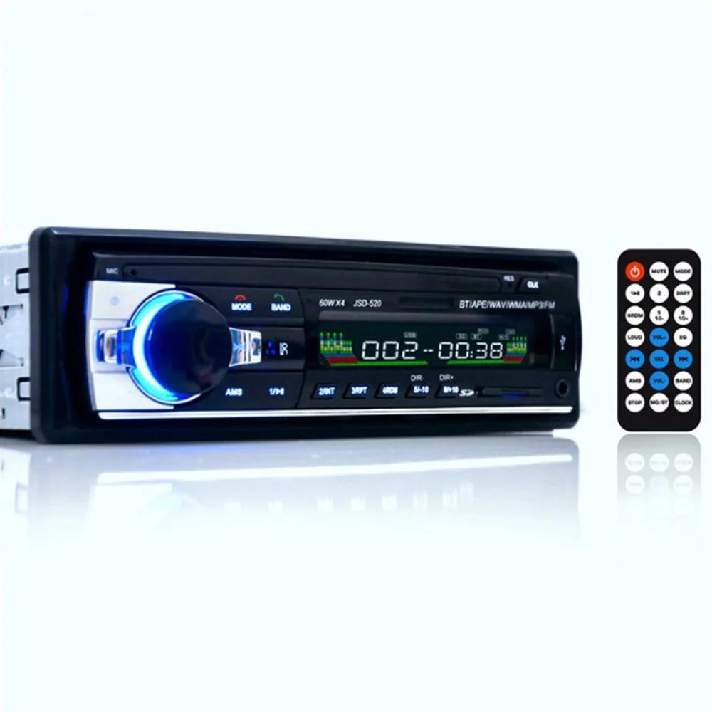 12V Car Stereo FM Radio MP3 Audio Player Support Bluetooth Phone With