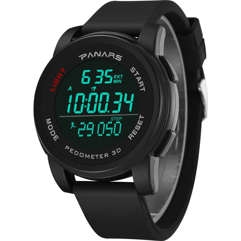 

PANARS New 2019 Fashion Watches Mans Outdoor Sports Luminous Digital Wrist Watch Diving Stopwatch Waterproof LED Shockproof