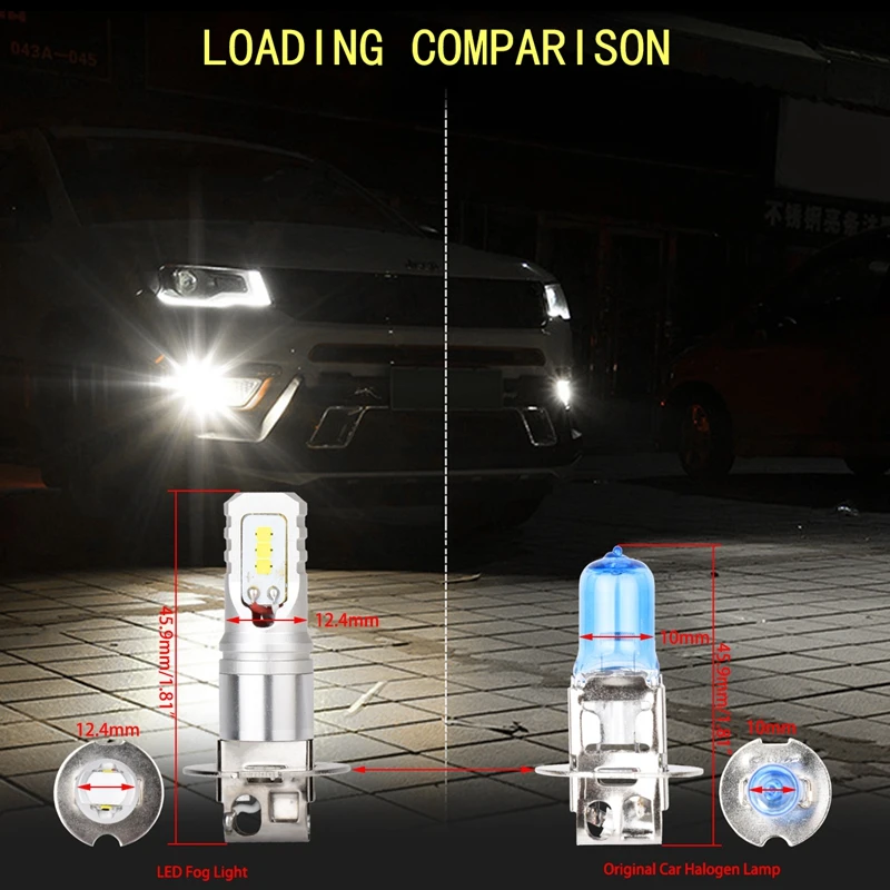 2 шт. Автомобильные светодиодные лампы 80 Вт 12 24 В 6500 К|Передние LED-фары для авто| |
