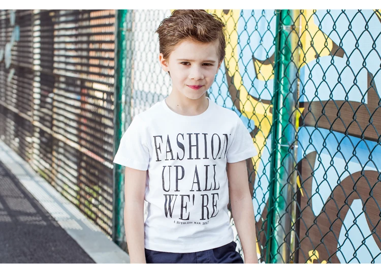 Одежда для мальчиков, рубашка для мальчиков, новинка года, модные летние топы высокого качества с принтом, футболки с короткими рукавами для мальчиков - Цвет: NO.6