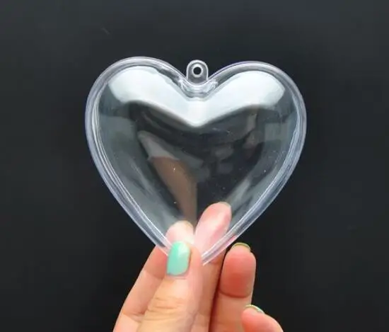 5181 10 De Réductionboule De Noël En Forme De Coeur Vide De 60 Mm Boule Décorative En Plastique Transparente Fournitures De Fête De Mariage