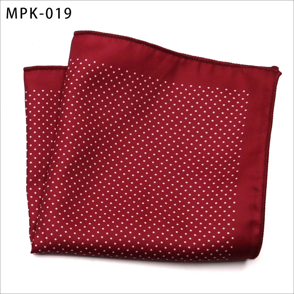 MPK-19 Новинка, модный мужской платок, карманный, квадратный, популярный, 25X25 см, большой, мужской, с узором пейсли, в горошек, нагрудные Платки для свадьбы, мужской костюм - Цвет: MPK-19