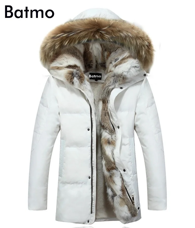 Batmo winter High Quality duck down jacket men coat parkas thick Liner male Warm Clothes Rabbit fur collar ,PLUS-SIZE 828