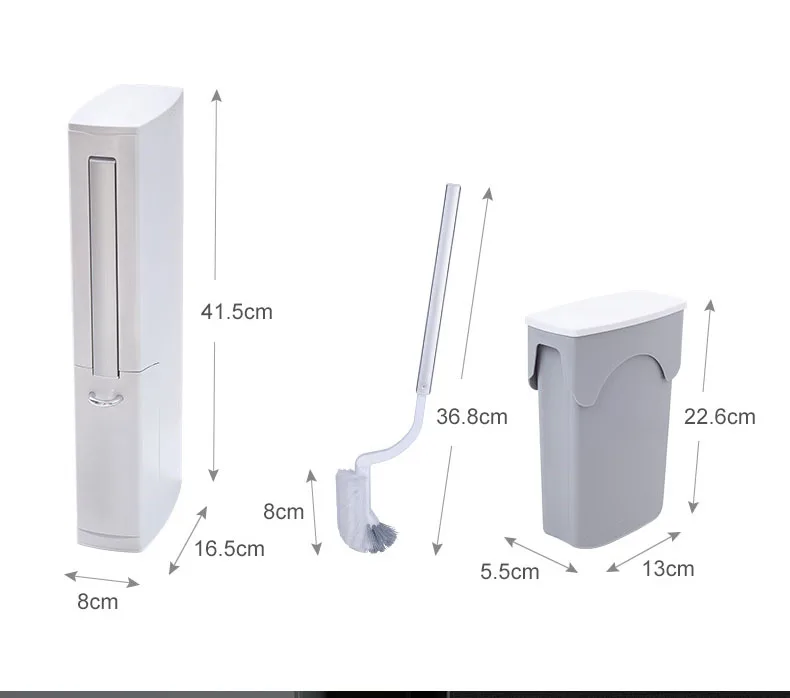 Бесплатные пакеты для мусора+ узкая шовная щетка для унитаза, мусорная корзина, бумажная корзина, интегрированный костюм для ванной, туалет, щетка для чистки