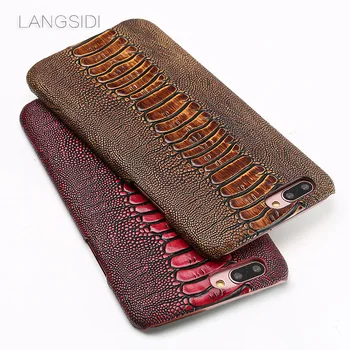 

wangcangli brand phone case ostrich foot grain half-wrapped phone case For OPPO R11 Plus phone case handmade custom processing