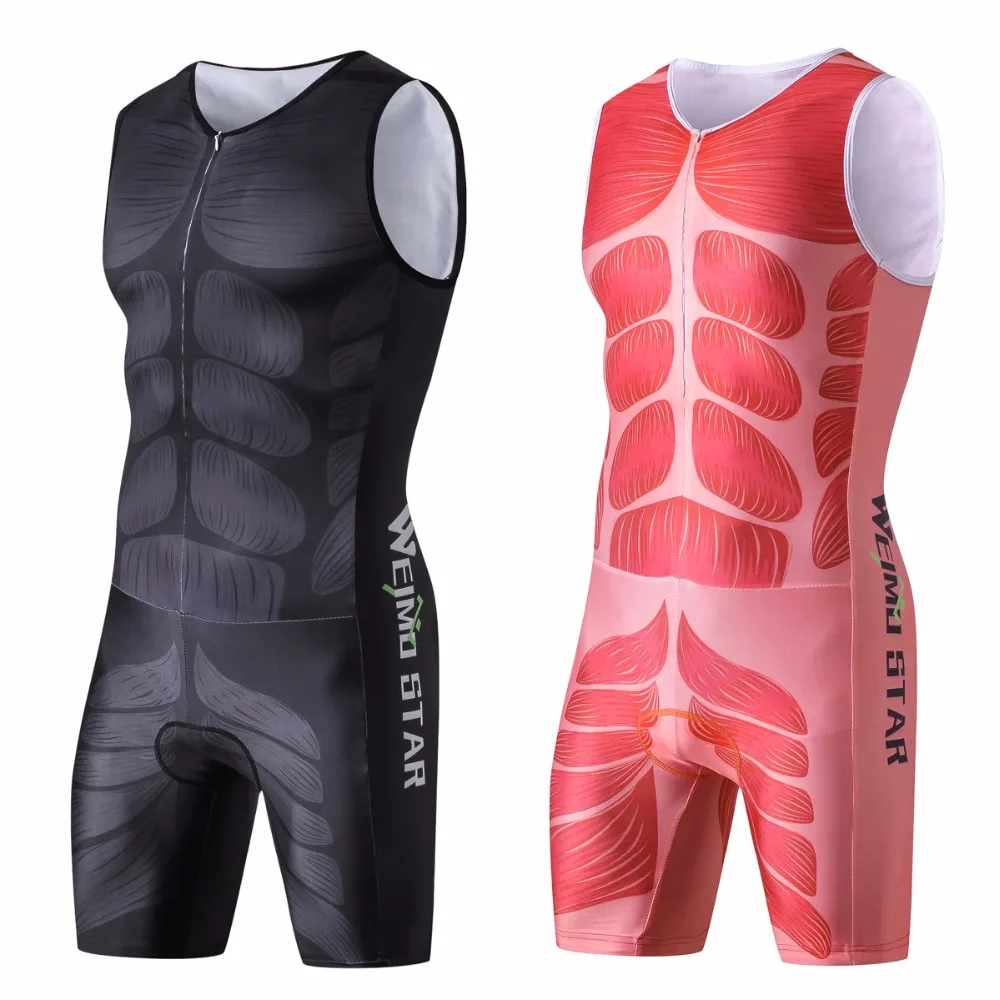 

Triathlon Men's Cycling Jersey Shorts Set Ropa Ciclismo One Piece Compression Bicycle Jersey youth MTB Sleeveless Bike clothes