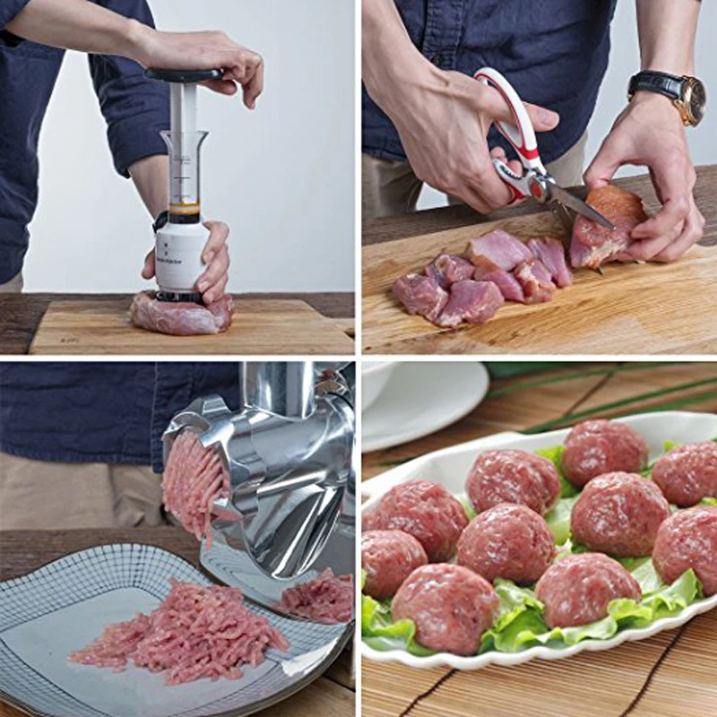 FHEAL из нержавеющей стали для мяса Tenderizer игла и инжектор для мяса маринад ароматизатор шприц кухонные инструменты