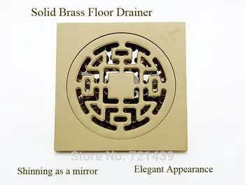 

Free shipping solid brass automatic sealed floor drain anti-odor drain deodorization ground drainer odor-proof drain FD005