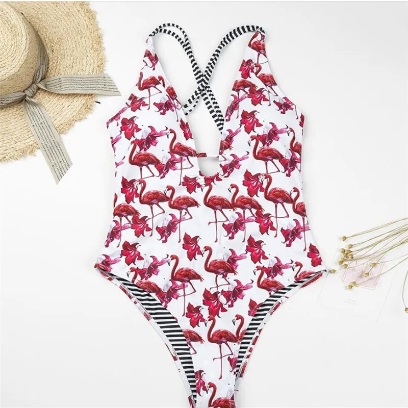 

Sexy Swiming Suit Women Bikini 2018 One Pieces Swimwear Femme Red Push Up Bathing Suits Bodysuit For Summer