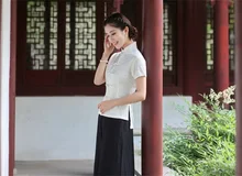 2015 New Stylish Lace Beige Chinese Traditionary Style Women’s Girl Casual Shirt Blouse Tops S M L XL XXL 3XL 2520-6