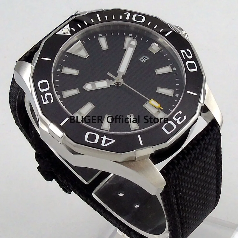 

Sapphire Crystal 45mm Black Sterile Dial Black Ceramic Bezel Luminous Date Display MIYOTA 8215 Automatic Movement Men's Watch