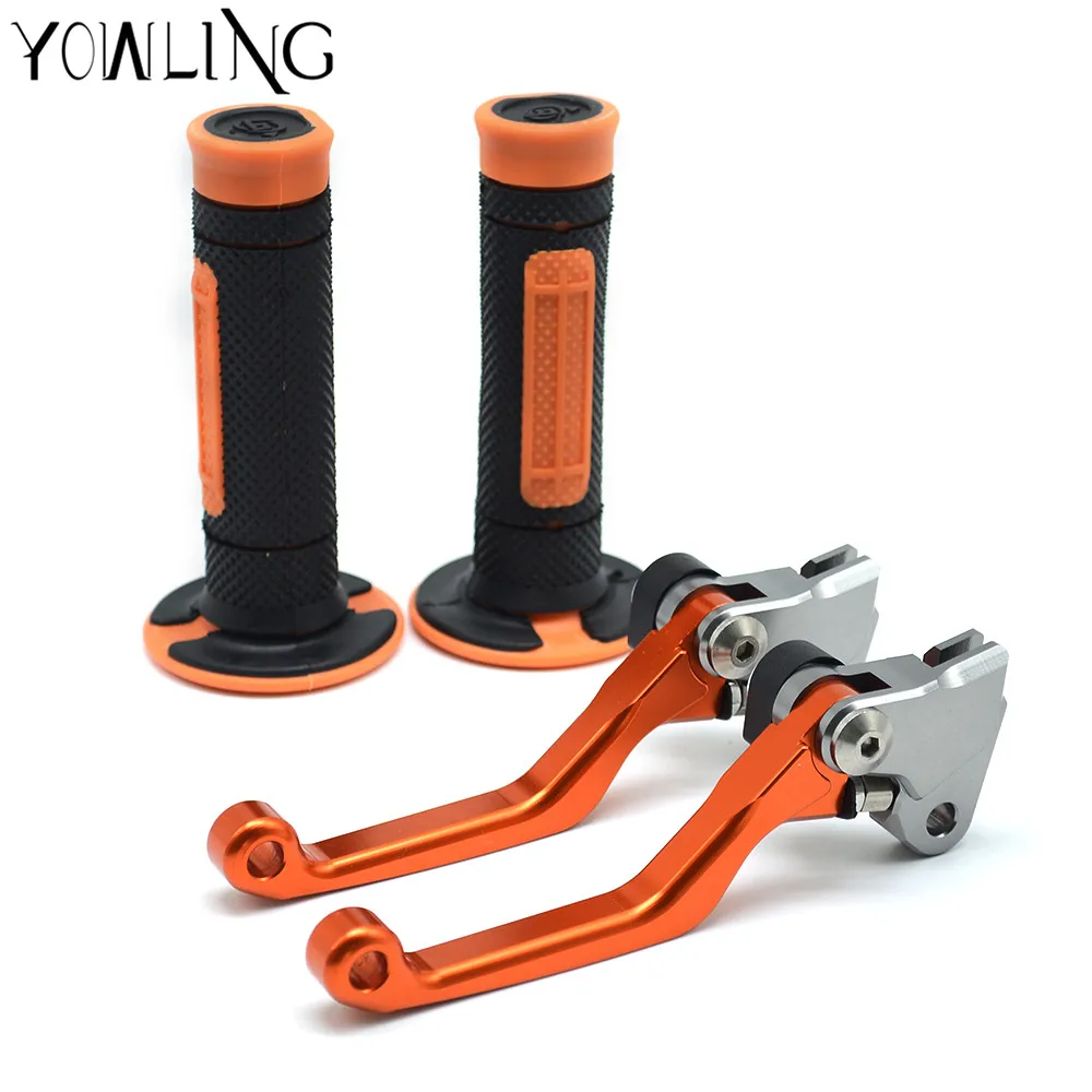 Dirt bike brakes Pivot Brake Clutch Levers Hand Grips Handle Rubber Bar