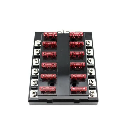 12 Way Blade Fuse Box Distribution Bar Bus Boat Car Kits Marine Holder 12V//32V