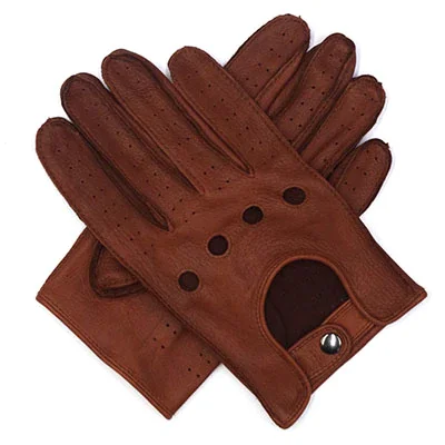 Saddle (Deerskin) Мужские перчатки Harssidanzar с сенсорным экраном, Роскошные итальянские перчатки из оленьей кожи, винтажные Перчатки Без Подкладки - Цвет: Saddle (Deerskin)