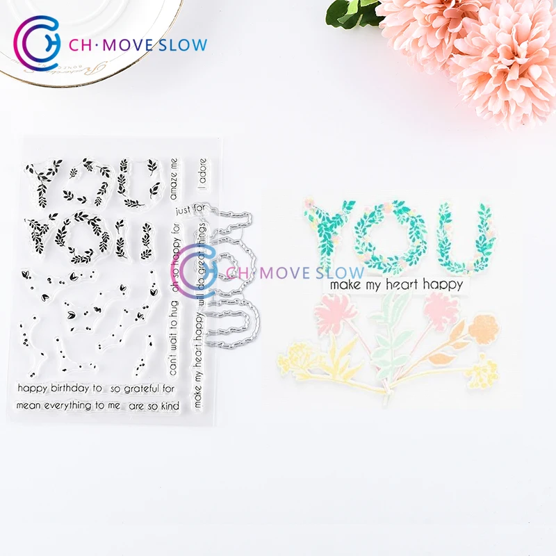 

CH BOTANICAL YOU Metal Cutting Dies and stamps DIY Scrapbooking Card Stencil Paper Craft Embossing Folder Paper Cards Decor