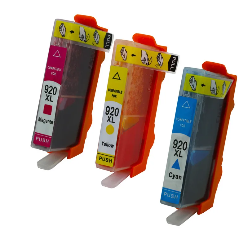 3PK Compatible For HP 920 920XL Color Ink Cartridges Officejet 6000