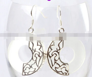 

ry00882 Fashion 28mm beads tibetan silver dangle earrings1 pair