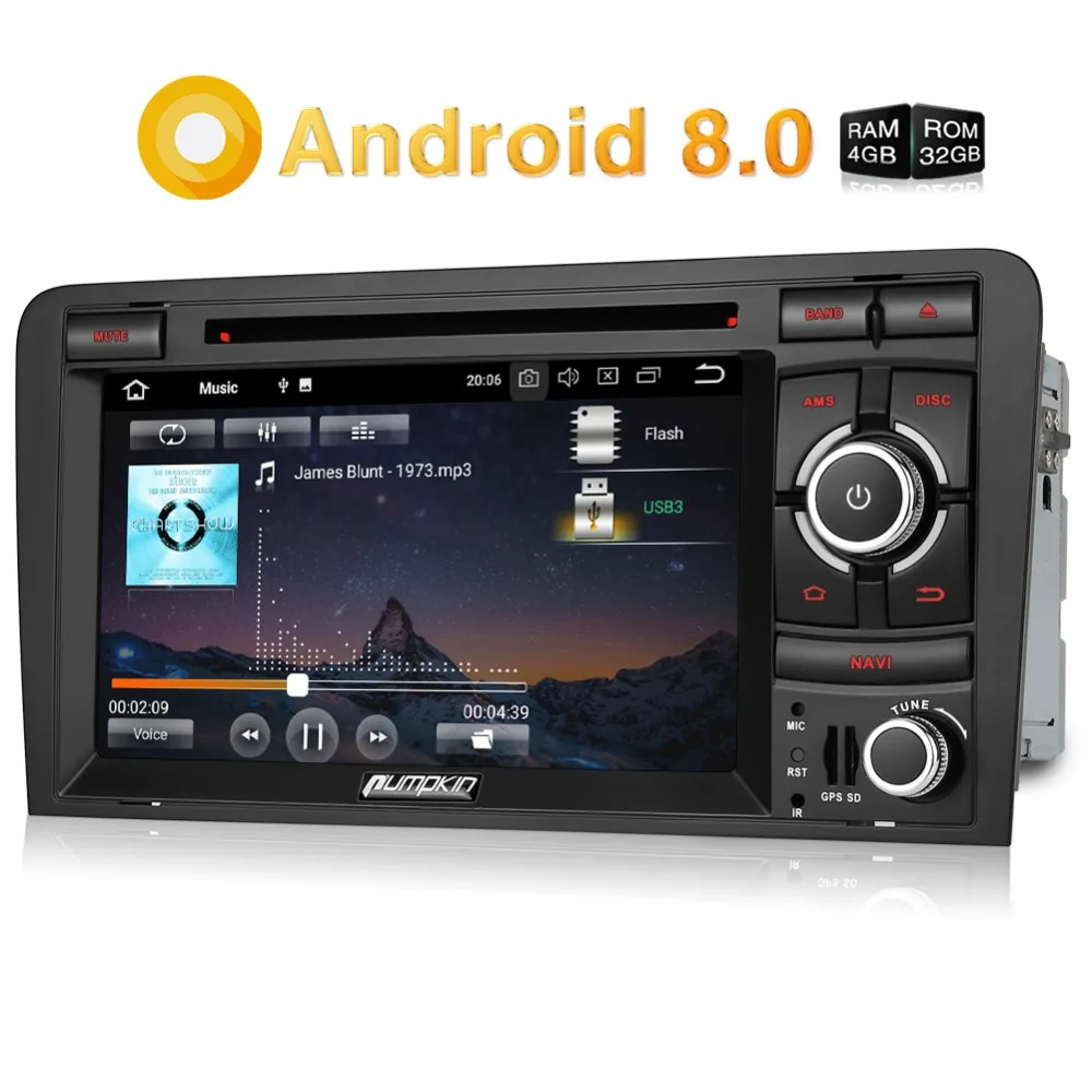 Pumpkin 2 Din 7'ɺndroid 8 0 автомобильный стерео Восьмиядерный gps-навигатор 4 Гб RAM Wifi 4G