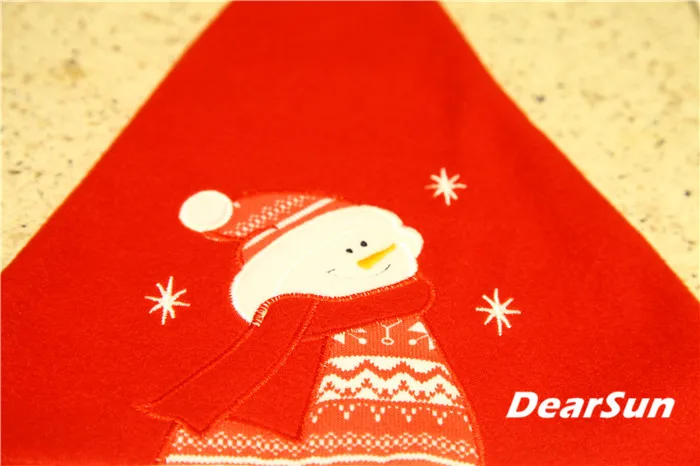 12 шт./лот Рождество шляпа с Санта и снеговик вышивкой для детей и взрослых Подарочная 30*44 см флис материал