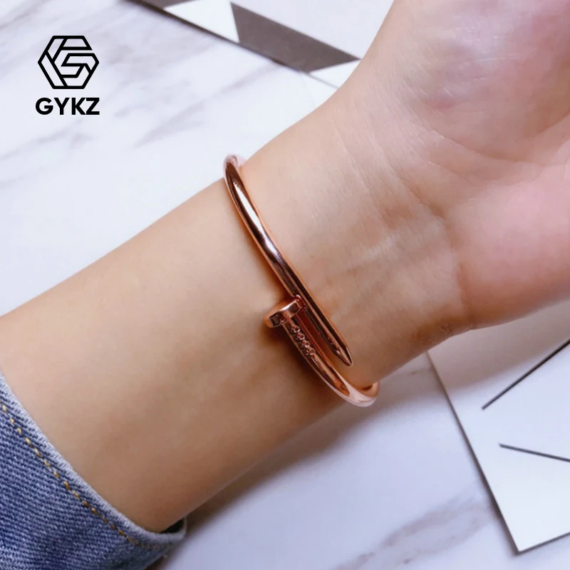 

GYKZ Nail Shape Ring Bracelet Simple Personality Stainless Steel Charm Woman Fashion Man Hyperbole Female Gift For Lover's