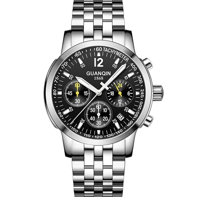 GUANQIN часы для мужчин бизнес мужские часы лучший бренд класса люкс водонепроницаемые часы кварцевые наручные часы с хронографом erkek kol saati
