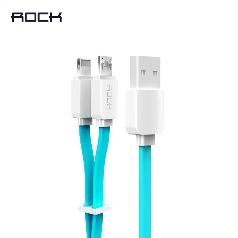  ROCK Original phone charging cable for iPhone 6 6s 6 plus and samsung Android phone chargning line 2-in-one 1m cable for iPhone 