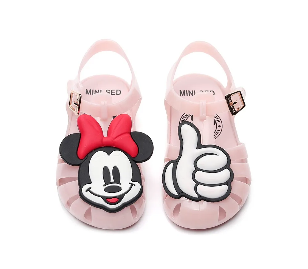 

Lovely Mickey Minnie Summer Kids Girls Sandals Children Girl Jelly Breathable Jelly Shoes Anti-Slip Toddler Children Beach Shoes