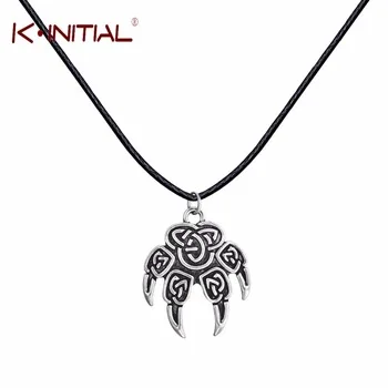 Kinitial 1Pcs Antique Necklace Veles Stamp Slavic Wolf Foot Small Sign Claw Charm Lewis Fashion Jewelry Pendant Necklace