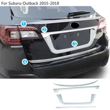 Автомобиль stylling ABS Chrome Задняя дверь лицензии багажника бампер Рама плиты отделкой лампы багажник для Subaru Outback 2015 2016 2017 2018