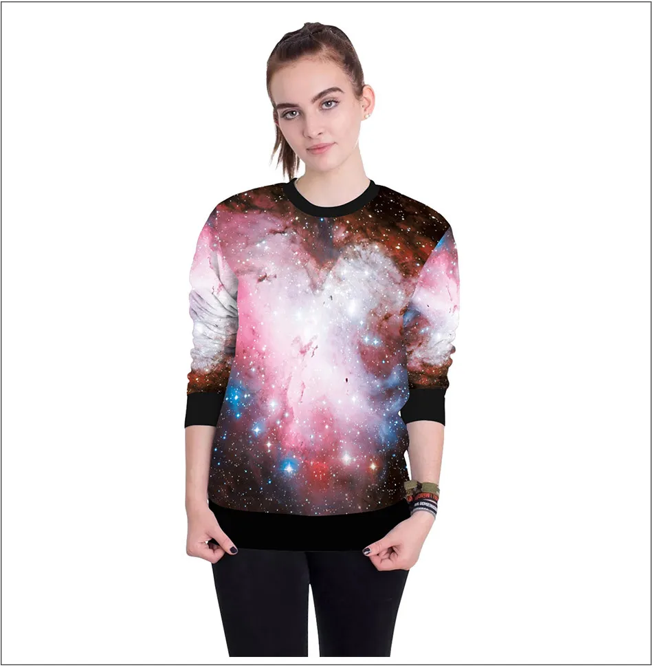 Women Hoodies Starry Sky Galaxy 3D Print Hoodies Women Loose Full Sleeves Hooded Sweatshirt Hoodie Pullover Moletom