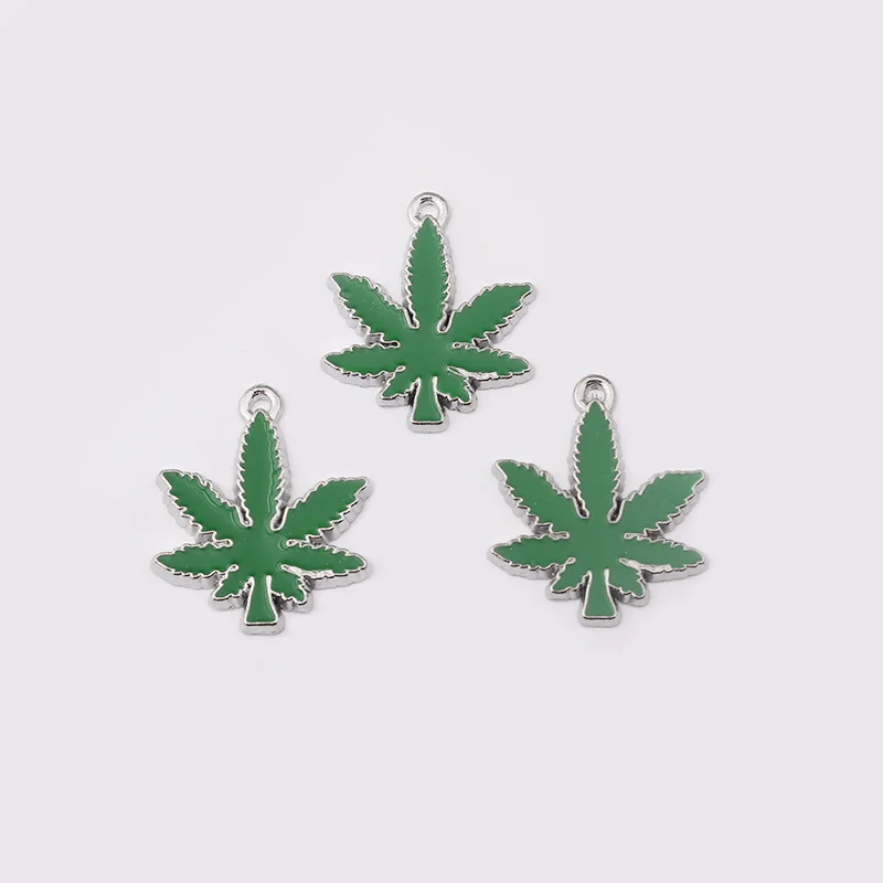 5pcs Cannabis Hemp Mariguana Marihuana Leaf Charms Pendants Jewelry Findings