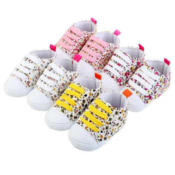 

2019 baby girls Toddler Soft Soled Anti-slip Baby Canvas Floral Shoes