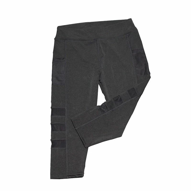 2019 Black Calf-length Fitness Pant Woman Casual Skinny Sport Legging Pants Ladies High Waist Running Gym Pocket Leggings Pants